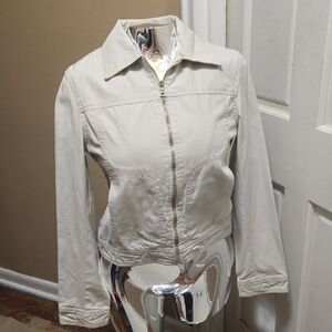 Guess Cream Jean Jacket with Cropped Fit